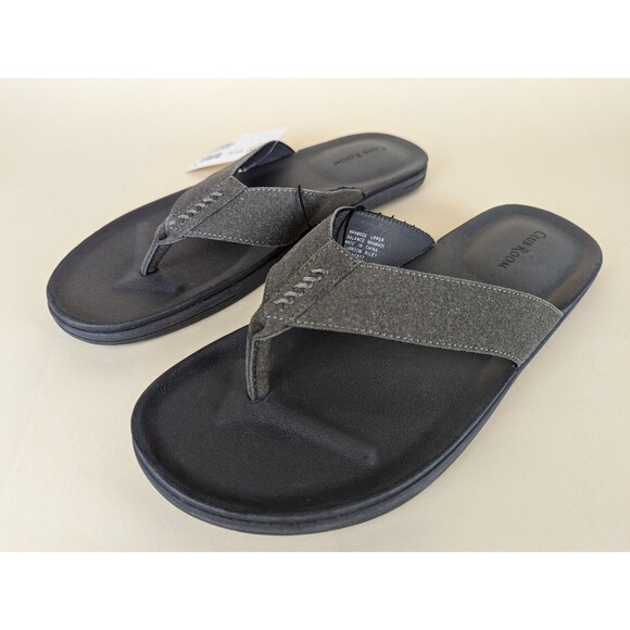 Club Room Riley Flip Flop Sandals Mens 10 Light Grey Toe-Post Flats Shoes NWT - Picture 4 of 12